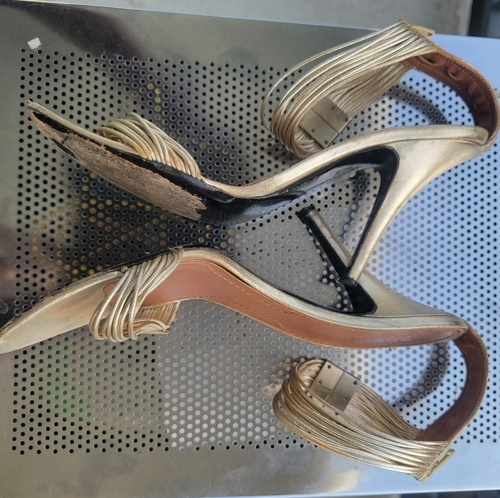 Givency gold women sandals size 38.5 - Picture 8 of 16